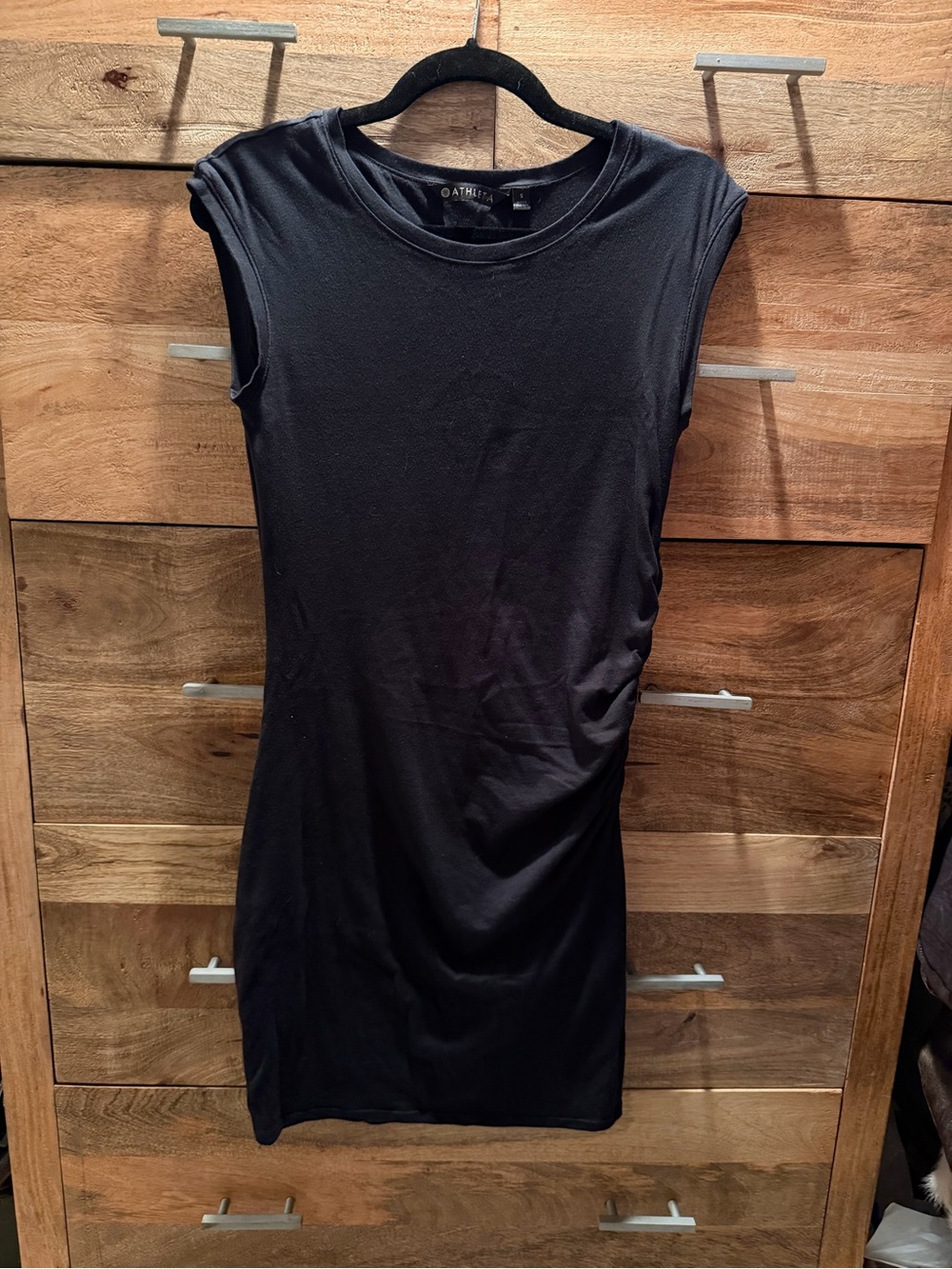 Athleta Black Sleeveless Fitted Dress